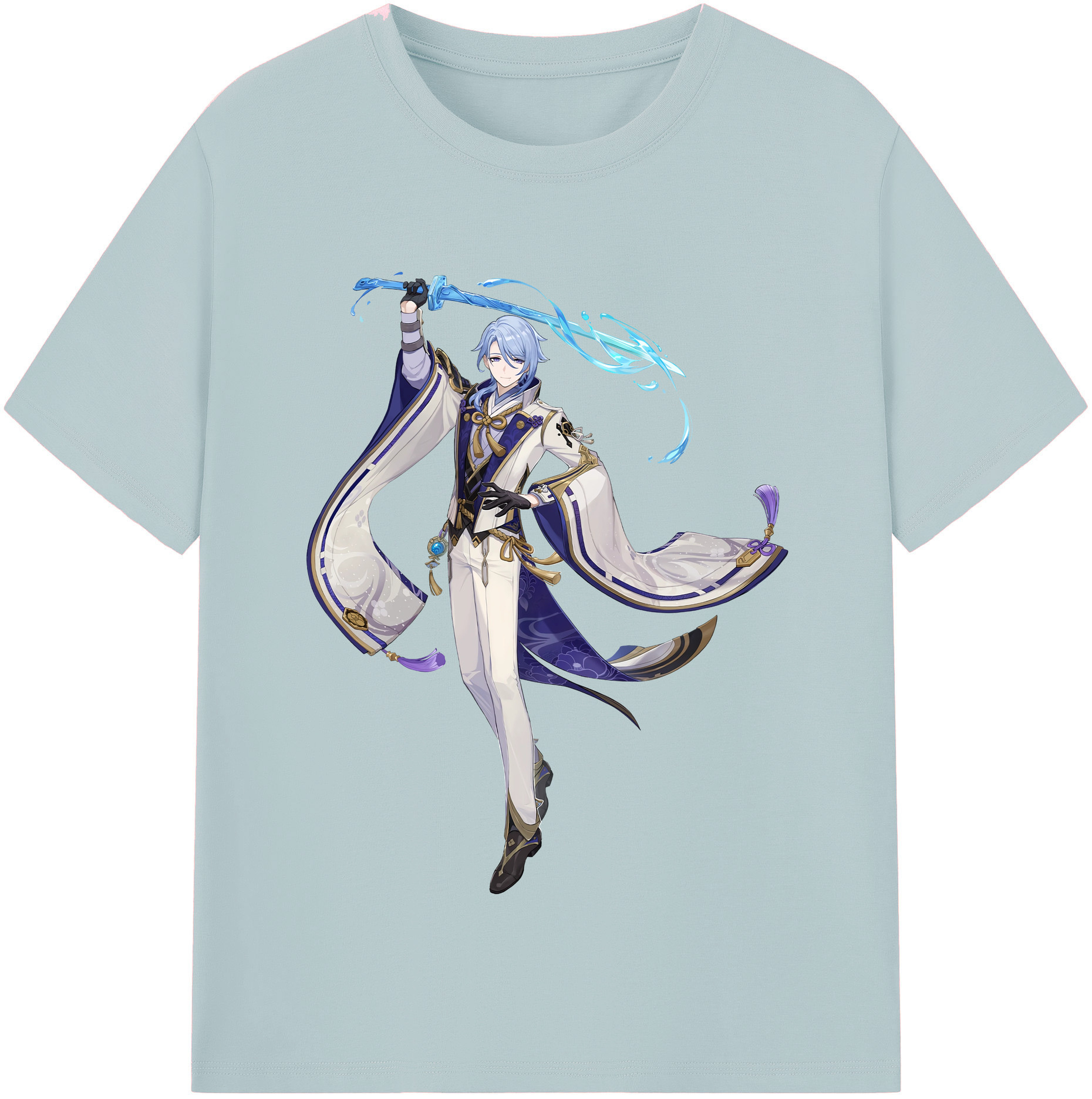 げんし神 神里綾人 かみさとあやと genshin Kamisato Ayato 綿100％半袖Tシャツ（フロントプリント）